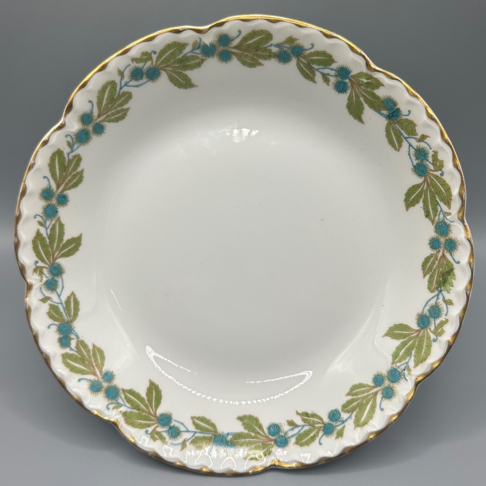 Haviland Limoges The Wilson Grocery Co. France Gold Rim Floral Scalloped 7" Bowl